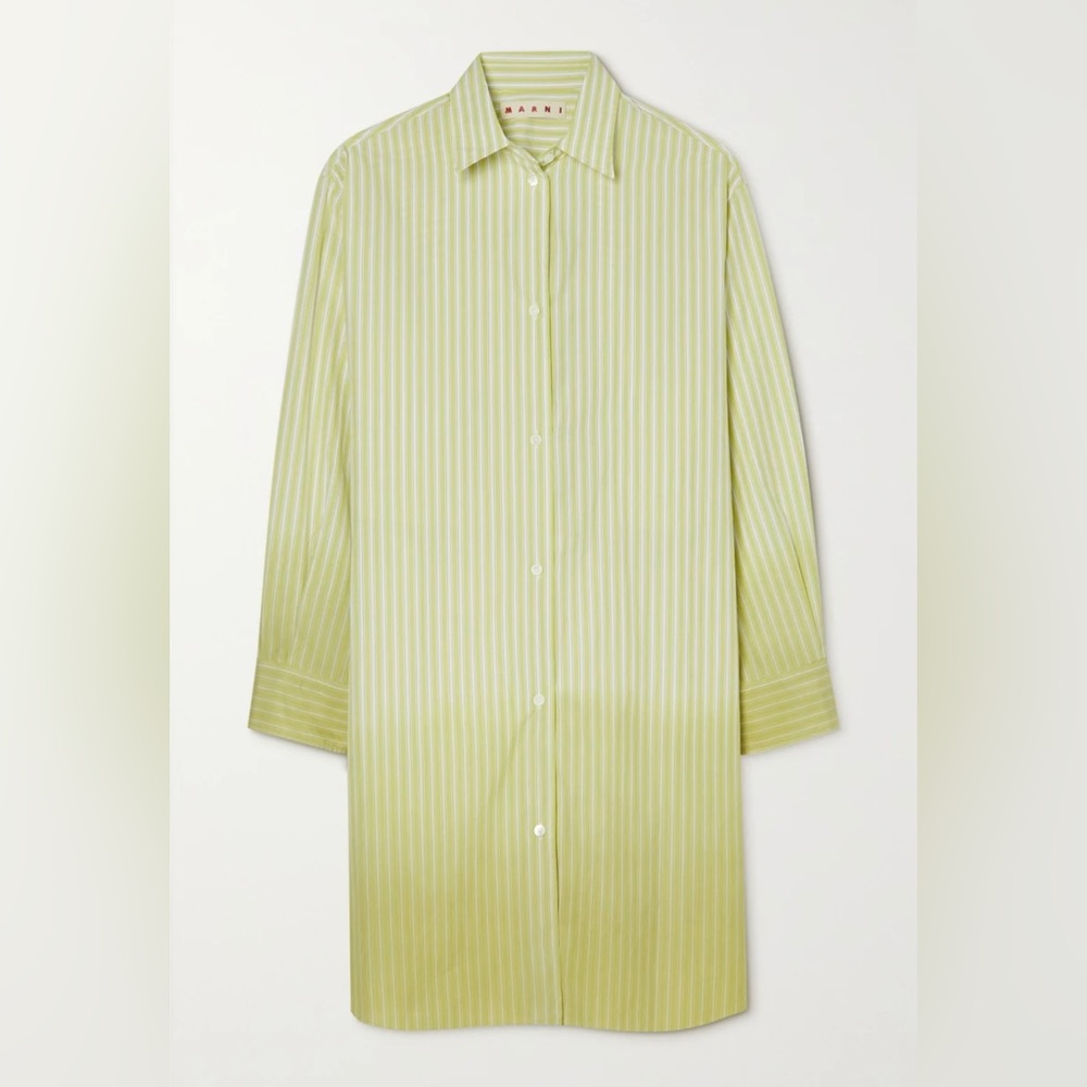 NWT Marni oversized asymmetric striped cotton poplin shirt